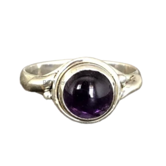 Solid 925 Sterling Silver Ring For Womens, Natural Amethyst Ring Gemstone Unique Handcrafted Ring For Her