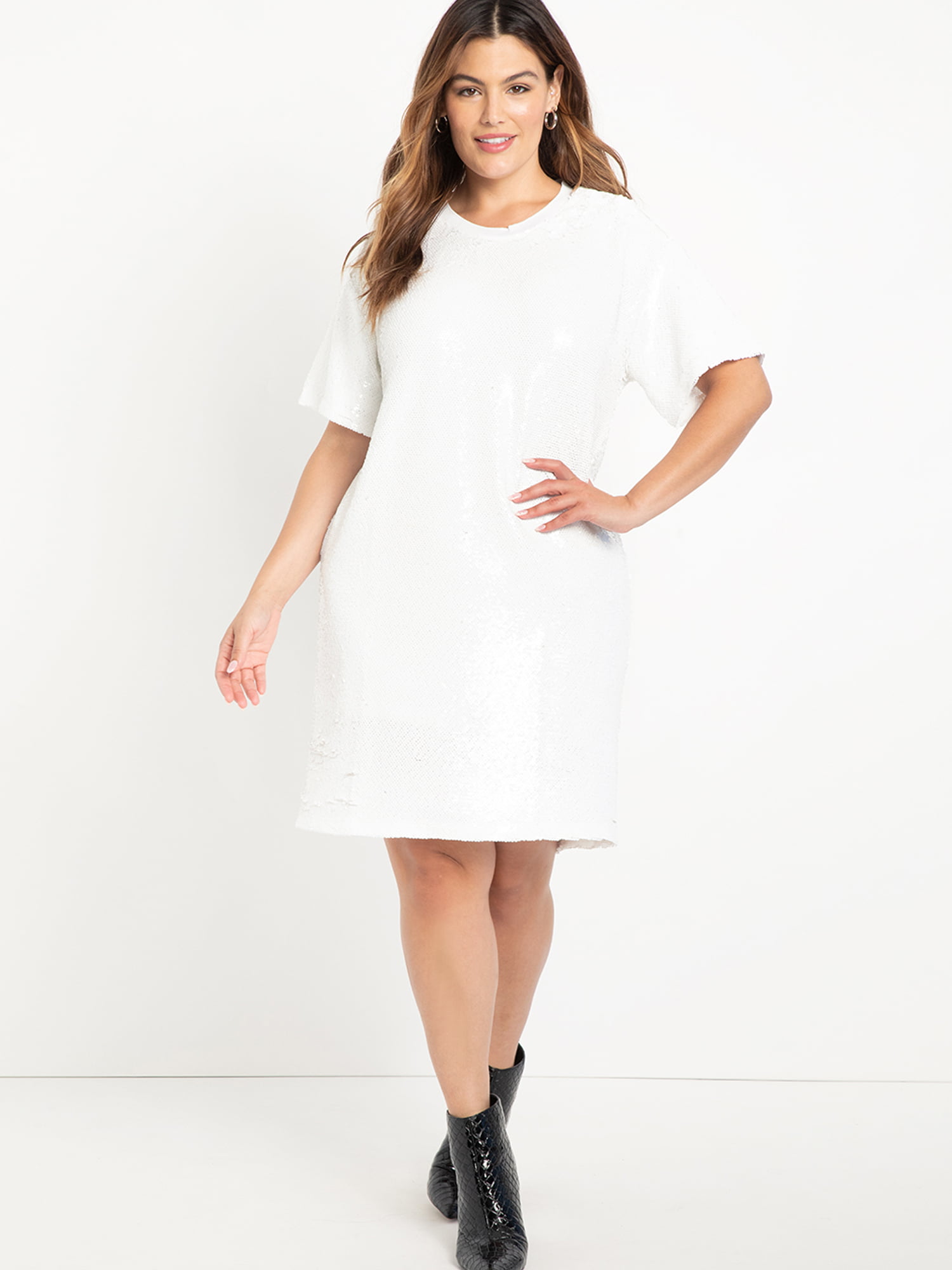 white plus size dresses at walmart