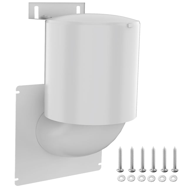 Cache d'Aération de Sécheuse 4 Pouces Résistant aux UV avec Vis et Rondelles Nécessaires pour l'Installation, Joint d'Aération de Sécheuse Extérieur Écoénergétique Naturelle, Sécheuse