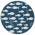 thumbnail image 2 of SAFAVIEH Courtyard Trena Fishes Indoor/Outdoor Area Rug, Navy/Beige, 7'10" x 7'10" Square, 2 of 5