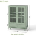 thumbnail image 2 of Sideboard Buffet Cabinet, Dining Room Storage Cabinet, Entryway Cabinet with Glass Doors Drawer for Living Room, Dining Room, Bathroom, Adjustable Shelf, Mint Green, 2 of 8