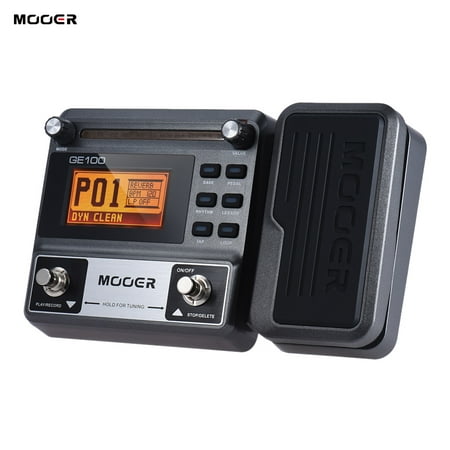 MOOER GE100 Guitar Multi-effects Processor Effect Pedal with Loop Recording(180 Seconds) Tuning Tap Tempo Rhythm Setting Scale & Chord Lesson