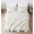 thumbnail image 5 of Chezmoi Collection Bethany 3-Piece White Queen Size Blanket Set Quilted Floral Sherpa Reversible Washed Microfiber Coverlet Bedspread Set, 5 of 8