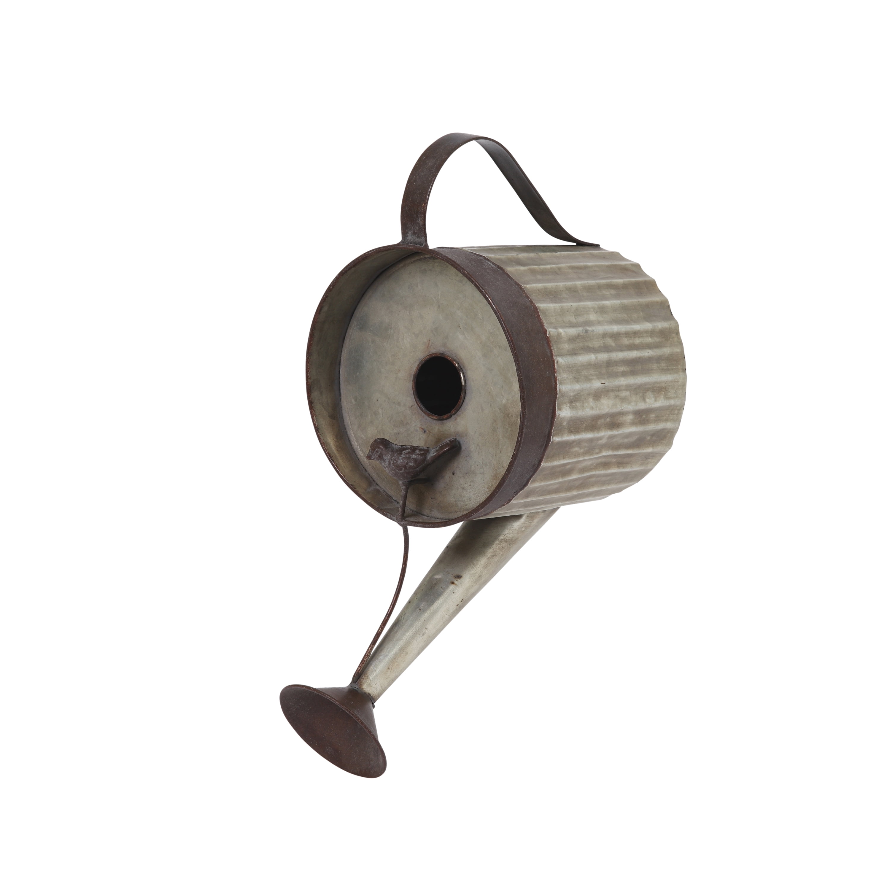 Gerson 16.5-Inch Tall Hanging Metal Watering Can Birdhouse by The Gerson Companies
