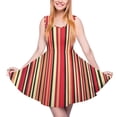 thumbnail image 2 of 2024 4XL 3XL Size Big Clothes Custom Summer Dress Skate Trendy Women Dresses Casual Art Abstract Dress Striped Black Red Yellow, 2 of 7