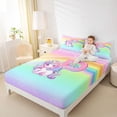 thumbnail image 3 of Erosebridal Cartoon Magical Animal Unicorn Kids Queen Sheet Sets,Rainbow Gradient Letter P Bed Set For Girls 4-Piece, 3 of 6