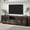 Brown, variant on TV Stand for 75 inch TV, LED TV Stand for Living Room,70" Entertainment Center with Arched Glass Doors, Faux Marble Wood Finish Top, Adjustable Shelves, and LED Lighting, Black