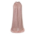 thumbnail image 6 of Women's Fashion Solid Color Sequin Sleeveless Halter Neck Cocktail Party Dress - High-Quality Sparkling Material, Slim Fit for Wedding/Club Occasions, 6 of 8