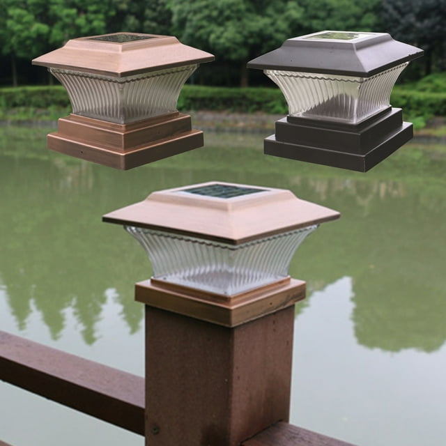 Fiudx Farolas Solares para Postes, Luz para Cercas Exteriores, Diseño de Bajo Consumo con Energía Solar, Opciones de Luz Blanca y Cálida, Decoración para Jardín, Patio, Impermeables y de Fácil Instal