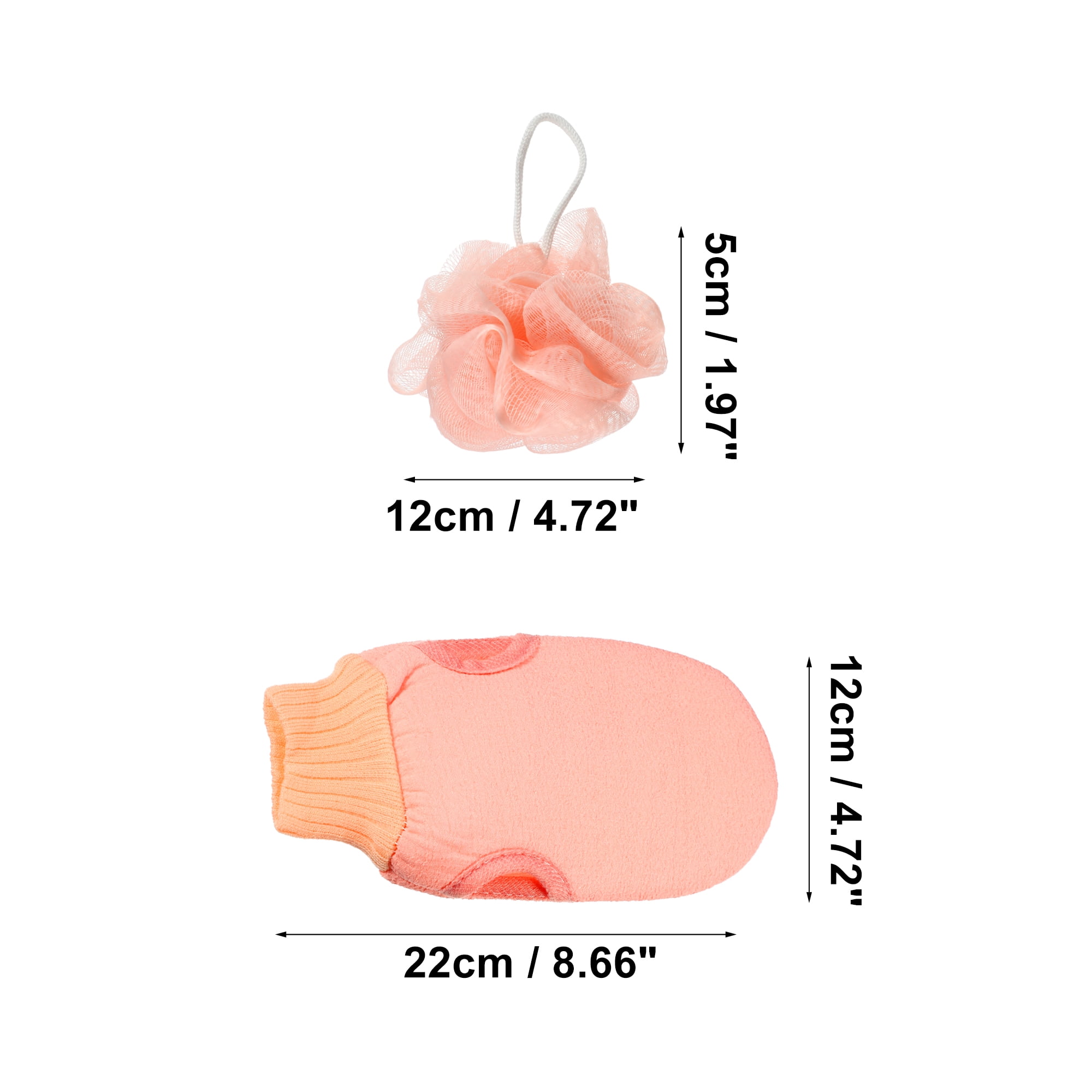 Unique Bargains Bath Brush Set Body Scrubber Kit for Bathroom and Shower Use Pink