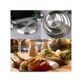 thumbnail image 5 of 14-26cm Stainless Steel Round Serving Table Tray Platter BBQ Food Fruit Dish, 5 of 5