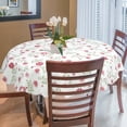 thumbnail image 3 of PiccoCasa Vinyl Tablecloth Round 60" Dia Red Flower Pattern Waterproof for Wedding Party Decoration, 3 of 6