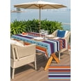 thumbnail image 4 of Modern Bohemian Outdoor Tablecloth - 52x70 Inch Rectangle Dining Table Cover, Minimalist Abstract Boho Paisley Orange Red Waterproof Outdoor Table Cloth with Umbrella Hole & Zipper for Picnic/Patio, 4 of 7