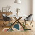 thumbnail image 3 of ODIKA 5'x7' Washable Area Rug Non-Slip, Chair-Friendly Earthy Tones Geometric Landscape Abstract Modern Scene with Bold Shapes for Dining Room, Under Table, Home Office, 3 of 7