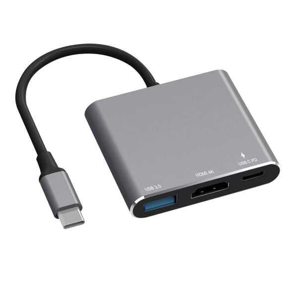 Adaptador AV Battony Multiport con HDMI 4K, USB 3.0 y USB-C