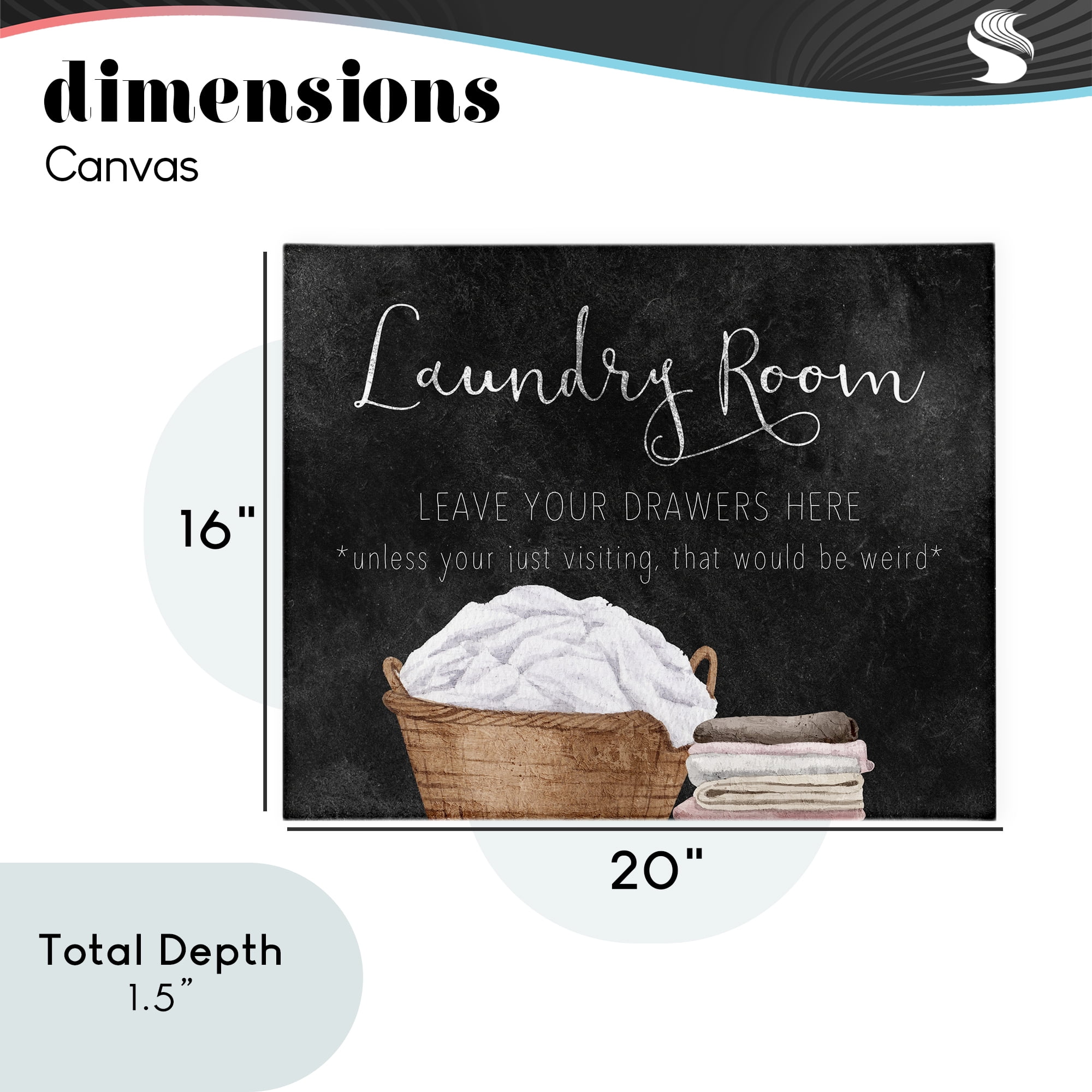 Leave Your Drawers Laundry Canvas Wall Art, design by Kim Allen
