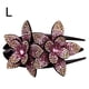 thumbnail image 3 of Dinheiro 1 pinza para el pelo con doble flor de diamantes de imitación (púrpura champán) L, garra para el pelo de mujer, pinza para el pelo de cristal, pasadores para peinar el cabello, clips para, 3 of 7