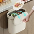 thumbnail image 2 of GLFILL White space saving wall mounted kitchen trash can with lid small trash can 9L, 2 of 9