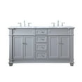 thumbnail image 3 of 60 inch Double Bathroom Vanity set in Grey, 3 of 8