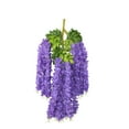 thumbnail image 2 of Fake Flower Bouquet 12 Pieces (Each 45Inch) Wisteria Artificial Flower Bushy Silk Vine Ratta Hanging,Purple Household Imitation, 2 of 6