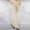 05 Beige, variant on Weiqiqre Women's Paperbag Waist Trousers Elastic Flare Pants Ribbed Seamless Workout High Waist Bell Bottoms Pants