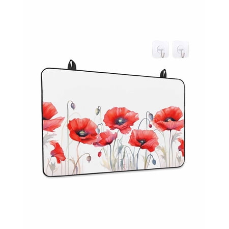 Stove Top Covers for Electric Stove Red Spring Floral Kitchen Glass Ceramic Electric Cooktop Covers 28.5 x20.5 Pastoral Botanical Summer Elegant HeatResistant Oven/Countertop/Dishwasher Protector