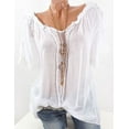 thumbnail image 4 of Summer women's half-shoulder short-sleeved shirt, 4 of 4