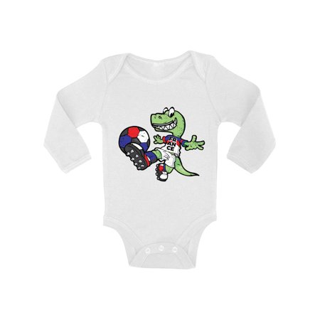 

Awkward Styles Dinosaur Football Long Sleeve Baby Bodysuit France Baby Bodysuit