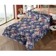 thumbnail image 4 of Ambesonne Floral Design Fitted & Flat Sheet with Shams 4 Pcs Set, Springtime Flower Art, Full, Dark Lavender Multicolor, 4 of 5