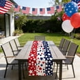 thumbnail image 6 of JeashCHAT 4th of July Table Runner 72"x13", Patriotic Red White Blue Stars Stripes Table Runner for Independence Day Party Memorial Day Decorations Kitchen Dining Table Decor, 6 of 7