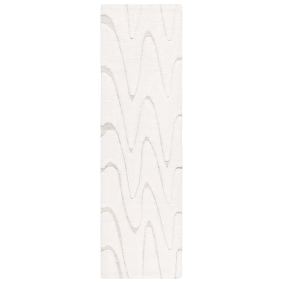 SAFAVIEH Manhattan Boniface Wavy Striped Runner Rug, Ivory/Beige, 2'3" x 8'