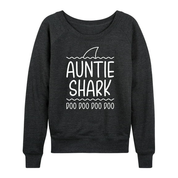 Instant Message - Auntie Shark - Women's Lightweight French Terry Long Sleeve Shirt