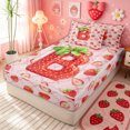 thumbnail image 2 of meiyoeat Strawberry Letter B Zipper Twin Comforter Sets with Fitted Sheet and 2 Pillowcases for Kids, Princess Buffalo Zipper Bedding Set for Bedroom, Pink, Polkadot Reversible, 4pcs, 2 of 6