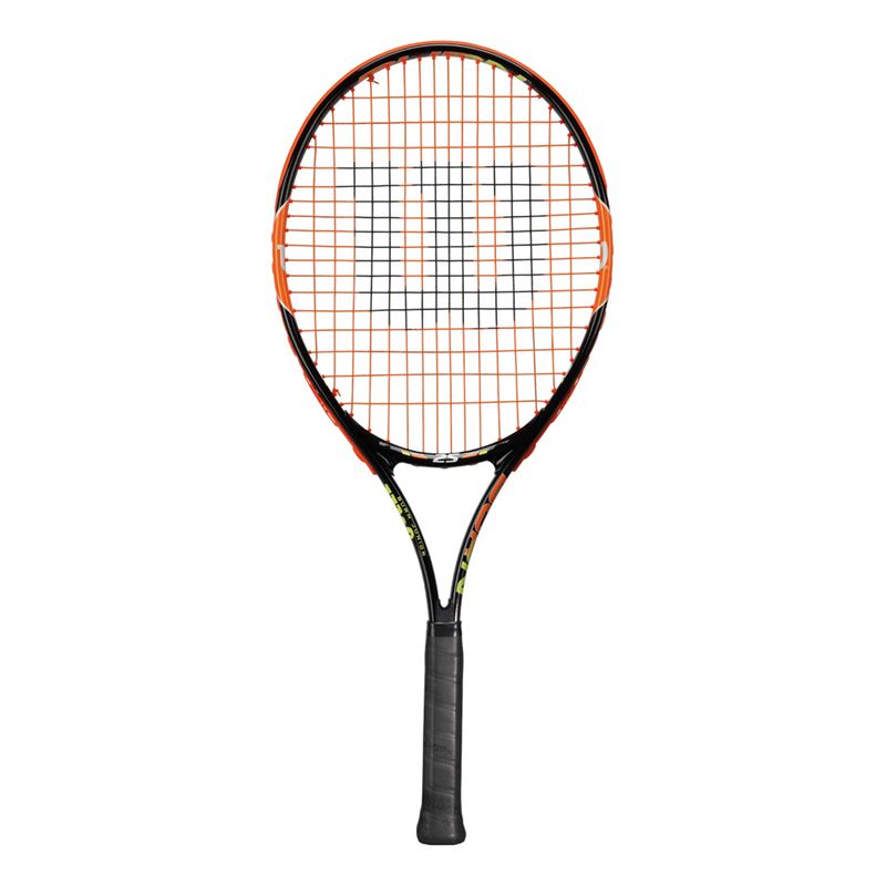 orange and black tennis racket