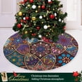 thumbnail image 5 of SKYSONIC Mandala Christmas Tree Skirt Home Decoration Large Round Christmas Tree Skirt for Holiday Party Home Christmas Day Ornaments 47.2 Inch, 5 of 6