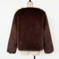 thumbnail image 5 of Juebong Women Faux Fur Coat Fluffy Long Sleeve Open Front Cropped Furry Jacket Shaggy 2025 Warm Parka Winter Outwear Coffee,XXXL, 5 of 8
