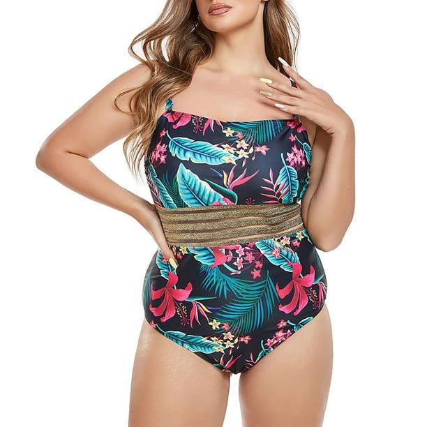 Up to 30% Off, Mom gift ,Women Swimwear,Women's New Fashion Large Size  Splicing Swimsuit Sexy Casual Bikini Piece Swimsuit 