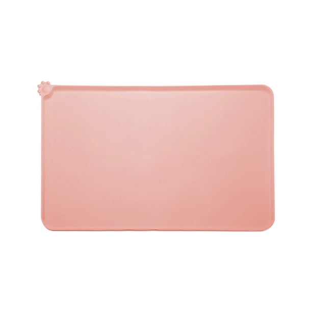 RKSTN Cat Bed One Piece Silicone Pet Mat Silicone Mat Anti-Spill Anti-Skid Waterproof Easy to Clean Pink