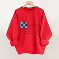 thumbnail image 3 of Uootdi Womens Sweatshirts USA Long Sleeve Crewneck USA Flag Print Loose Fit Weekend Outings Casual Sweatshirts Gift, 3 of 5