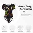 thumbnail image 4 of Rateoe 2025 And Merry Christmas Printed Women Rash Guard Short Sleeve,Tummy control Swimsuit Surfing Swimsuit Bathing Suit Short-sleeved Onesie UPF 50+ -Medium, 4 of 7