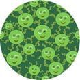 thumbnail image 1 of Ahgly Company Tapis Rond Lavable en Machine Intérieur Transitionnel Vert, 4 Pieds Rond, 1 of 7