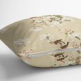 thumbnail image 4 of S4Sassy Beige Cotton Poplin Bird & Magnolia Decorative Throw Pillows Cushion Cover Cases for Sofa Bed 2Pcs-20 x 20, 4 of 5