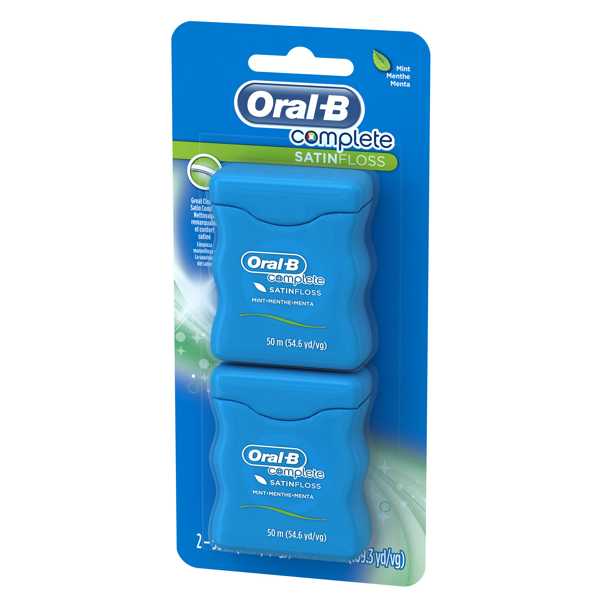 Oral-B Complete Satin Ribbon Dental Floss, Mint, 50 m, 2 Pk - image 5 of 5