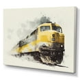 thumbnail image 2 of Designart Décoration Murale Surdimensionnée de Train de Transport, art Mural de Train, Rythme Symphonique des Rails, art Mural Moderne Jaune sur Toile, 32x16 Pouces, 2 of 5