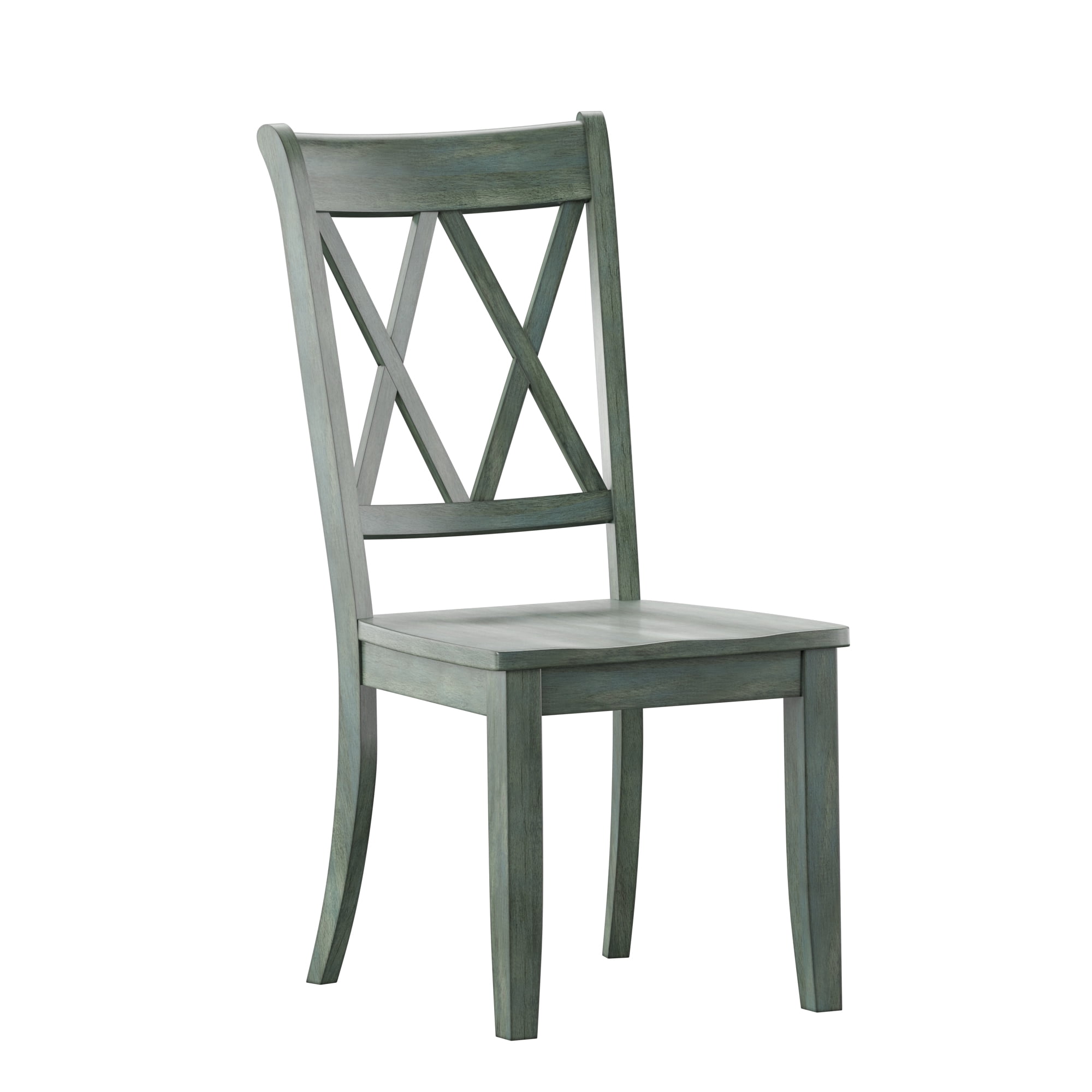 Weston Home Farmhouse Wood Dining Side Chair, Antique Sage (Set of 2)