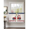 thumbnail image 2 of Sheer Curtains 45 inches Long, Red Truck Holding American Flag God Bless The USA Light Filtering Sheer Window Curtains Rod Pocket Voile Drapes for Bedroom Living Room, 52"W x 45"L 2 Panels, 2 of 7