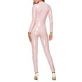 thumbnail image 6 of Hfnxid Women's PVC Shiny Bodysuit Sleepwear Faux Leather Open Jumpsuit, 6 of 8