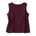 thumbnail image 5 of XuJwPNcy Tank Tops for Women Lightweight Sleeveless Cotton Linen Tee Tshirts Summer Casual Summer Beach Vacation Clothes, 5 of 6