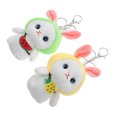 thumbnail image 3 of 2 Pcs Rabbit Keychains Cartoon Bunny Key Buckles Backpack Hanging Adorns, 3 of 8