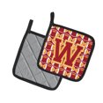 thumbnail image 2 of Caroline's Treasures CJ1070-WPTHD Letter W Football Cardinal and Gold Pair of Pot Holders, 7.5HX7.5W, multicolor, 2 of 2
